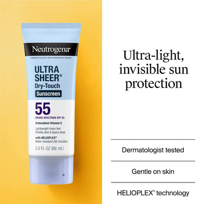 Neutrogena - Ultra Sheer Dry-Touch Water Resistant Antioxidant Vitamin E Sunscreen Broad Spectrum SPF 55 With Helipolex - 88ml (Canada)