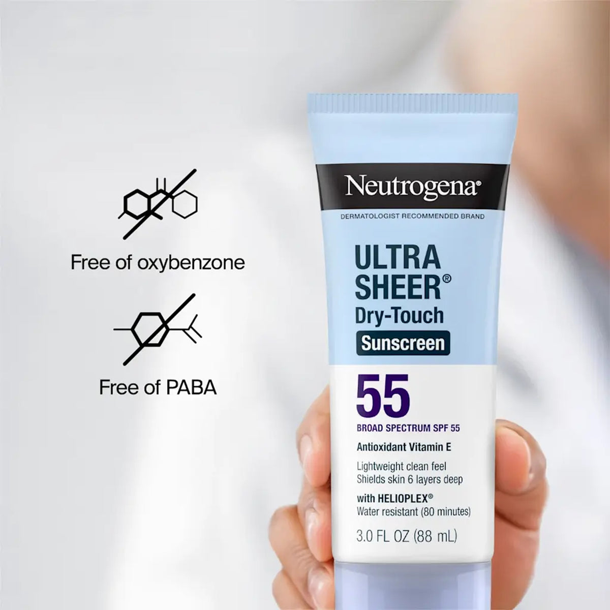 Neutrogena - Ultra Sheer Dry-Touch Water Resistant Antioxidant Vitamin E Sunscreen Broad Spectrum SPF 55 With Helioplex - 88ml (Canada)