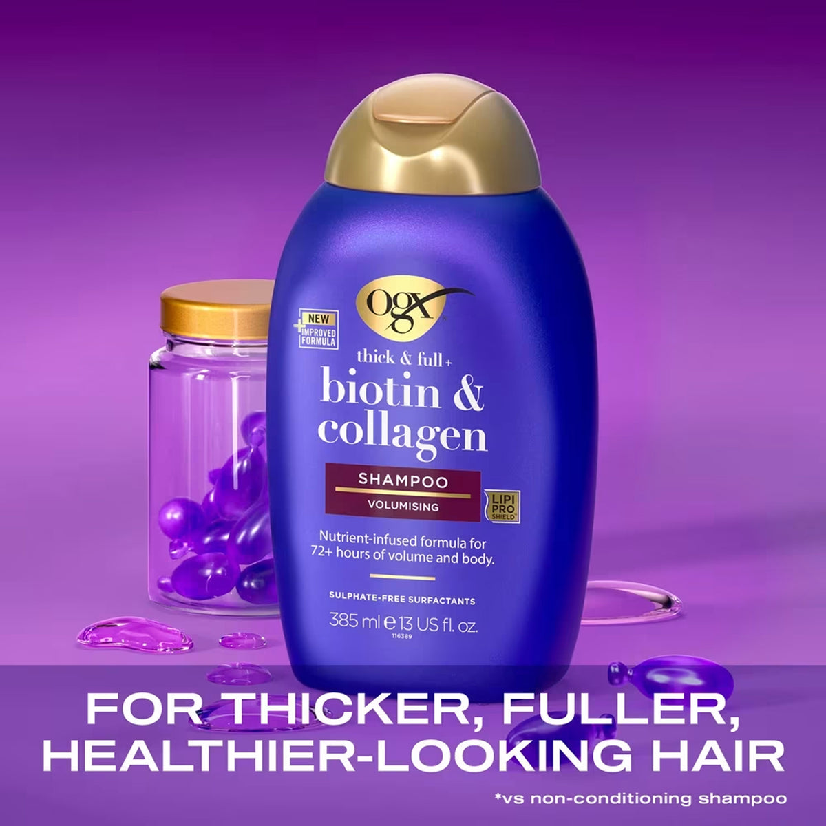 OGX - Thick & Full+ Biotin & Collagen Volumizing Shampoo - 385ml (Italy)