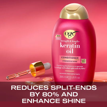 OGX - Strength & Length+ Keratin Oil Strength & Shine Conditioner - 385ml (Italy)