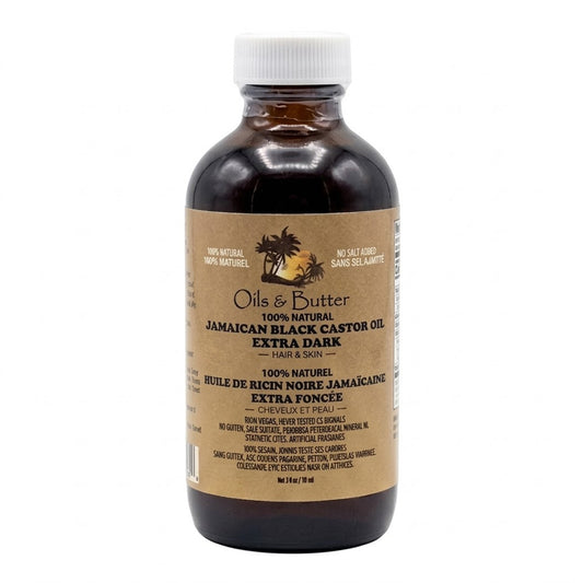Oils & Butter - 100% Natural Extra Dark Jamaican Black Castor Oil For Hair & Skin - 118ml (USA)