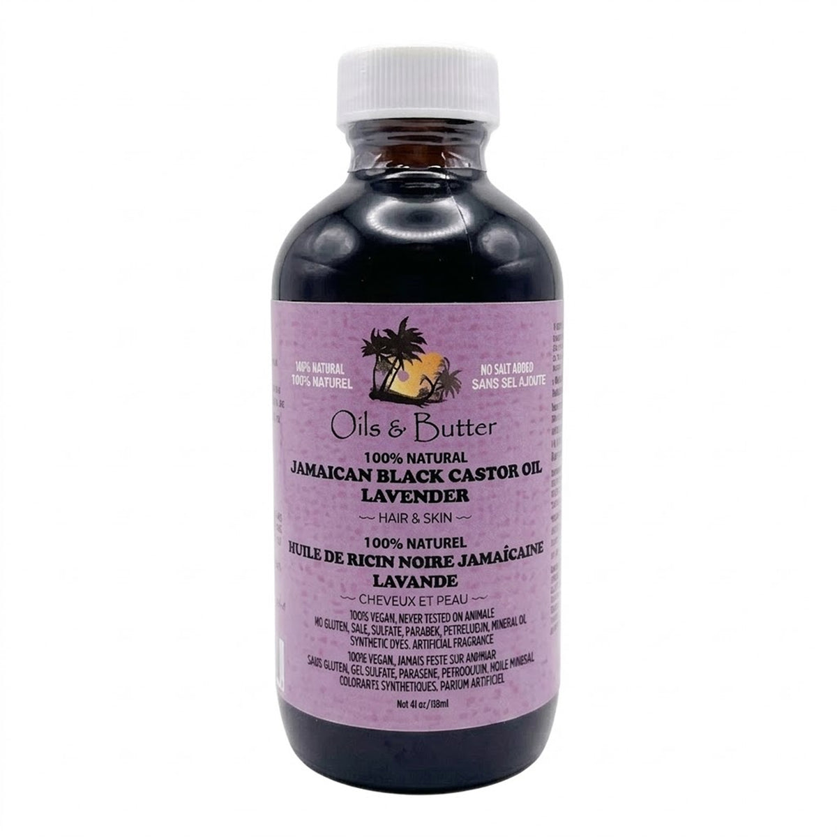 Oils & Butter - 100% Natural Jamaican Black Castor Oil Lavender For Hair & Skin - 118ml (USA)