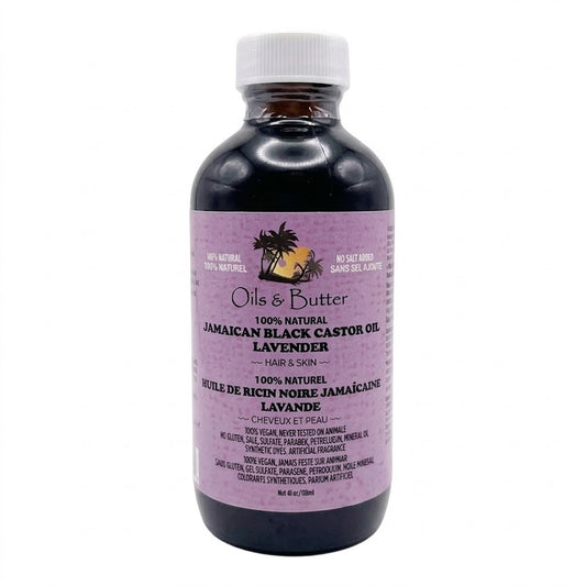 Oils & Butter - 100% Natural Jamaican Black Castor Oil Lavender For Hair & Skin - 118ml (USA)