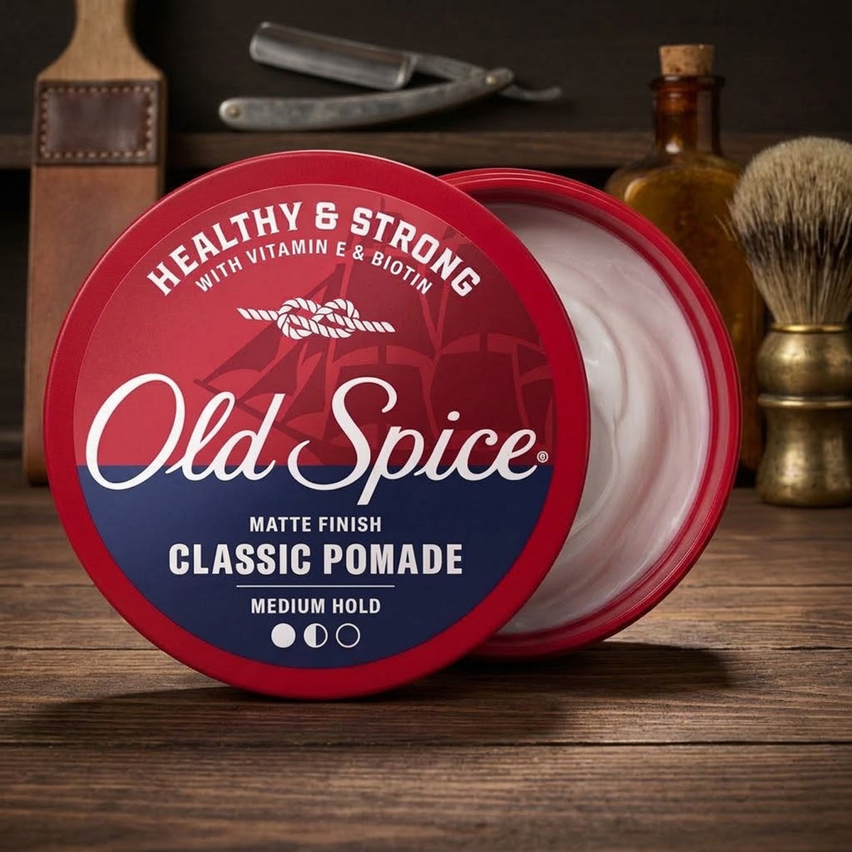 Old Spice - Healthy & Strong Matte Finish Medium Hold Classic Pomade With Vitamin E & Biotin - 63g (Canada)