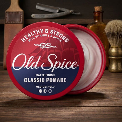 Old Spice - Healthy & Strong Matte Finish Medium Hold Classic Pomade With Vitamin E & Biotin - 63g (Canada)