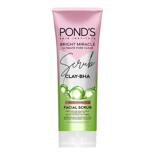 Pond's - Bright Miracle Ultimate Pore Clear Clay-BHA Niasorcinol Facial Scrub - 100g