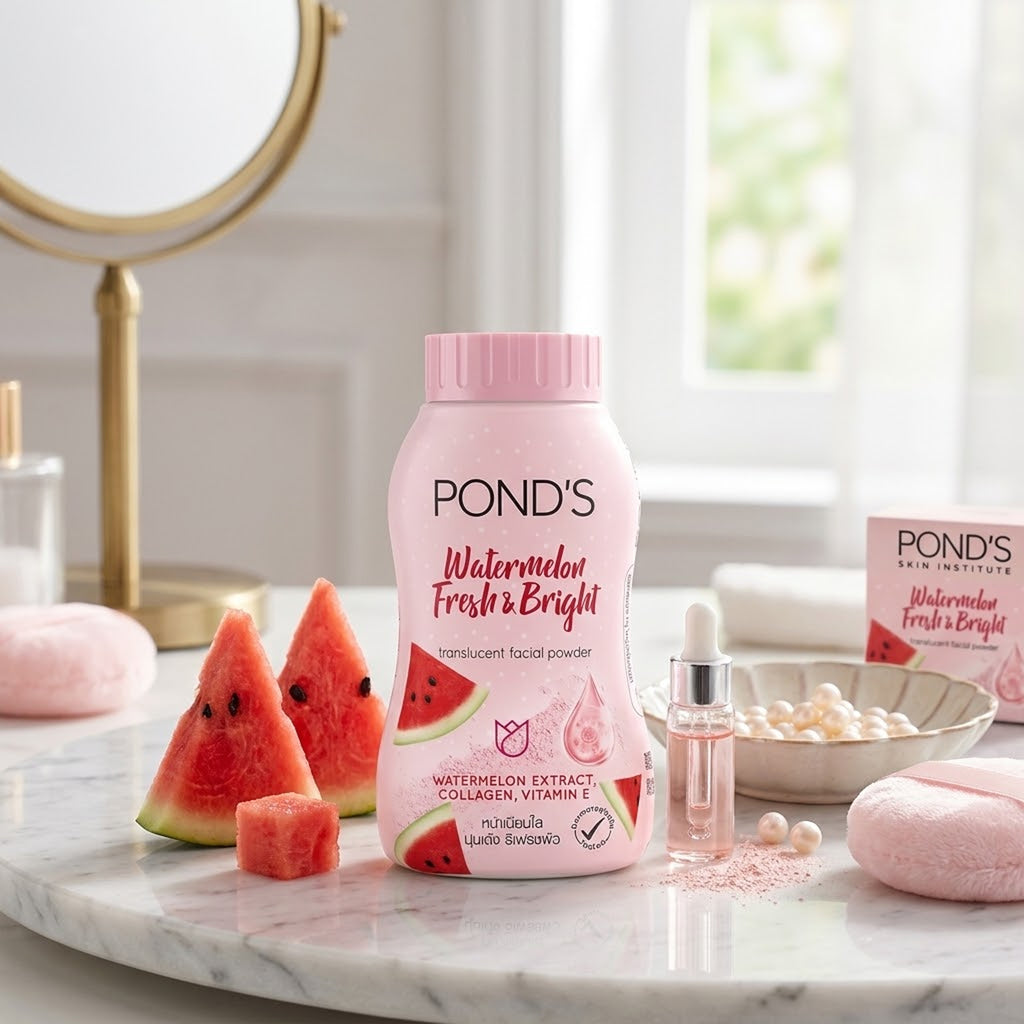 Pond's - Watermelon Fresh & Bright Translucent Face Powder With Watermelon Extract, Collagen & Vitamin E - 45g (Thailand)