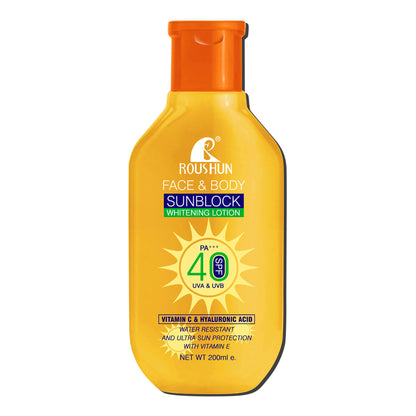 Roushun - Face & Body Sunblock Whitening Lotion With Vitamin C & Hyaluronic Acid SPF 40 PA+++ - 200ml (PRC)