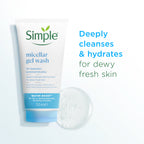 Simple - Water Boost Micellar Gel Wash With 9% Hydration Powered Micelles For Dry Or Dehydrated Skin, Including Sensitive - 150ml (Poland)