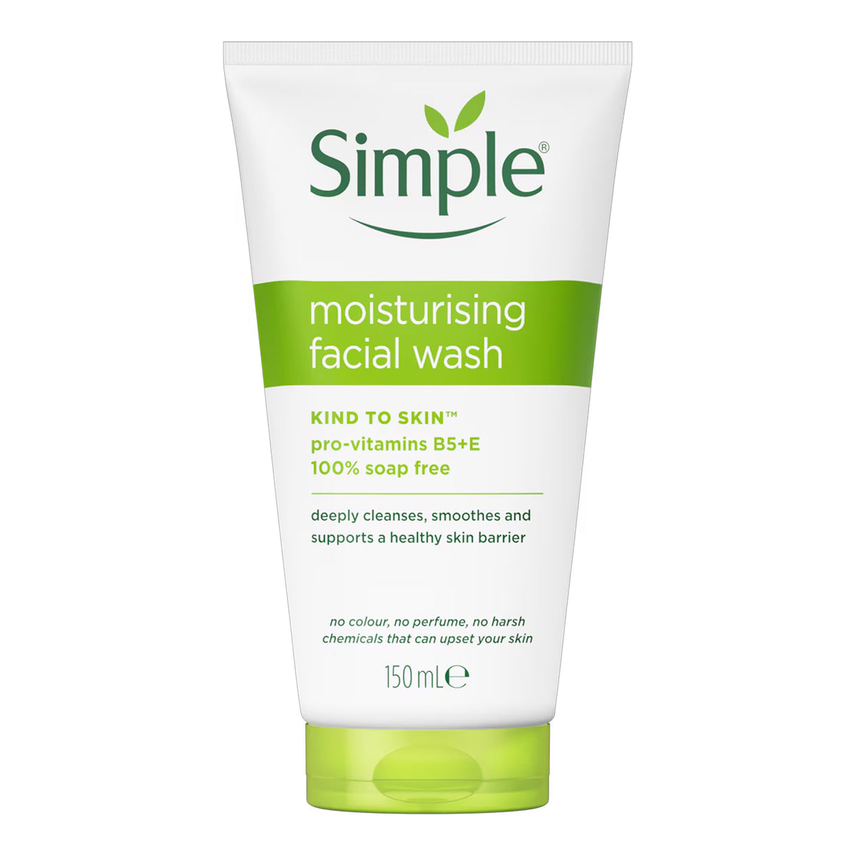 Simple - Kind To Skin 100% Soap Free Moisturizing Facial Wash With Pro-Vitamin B5+E - 150ml (Poland)