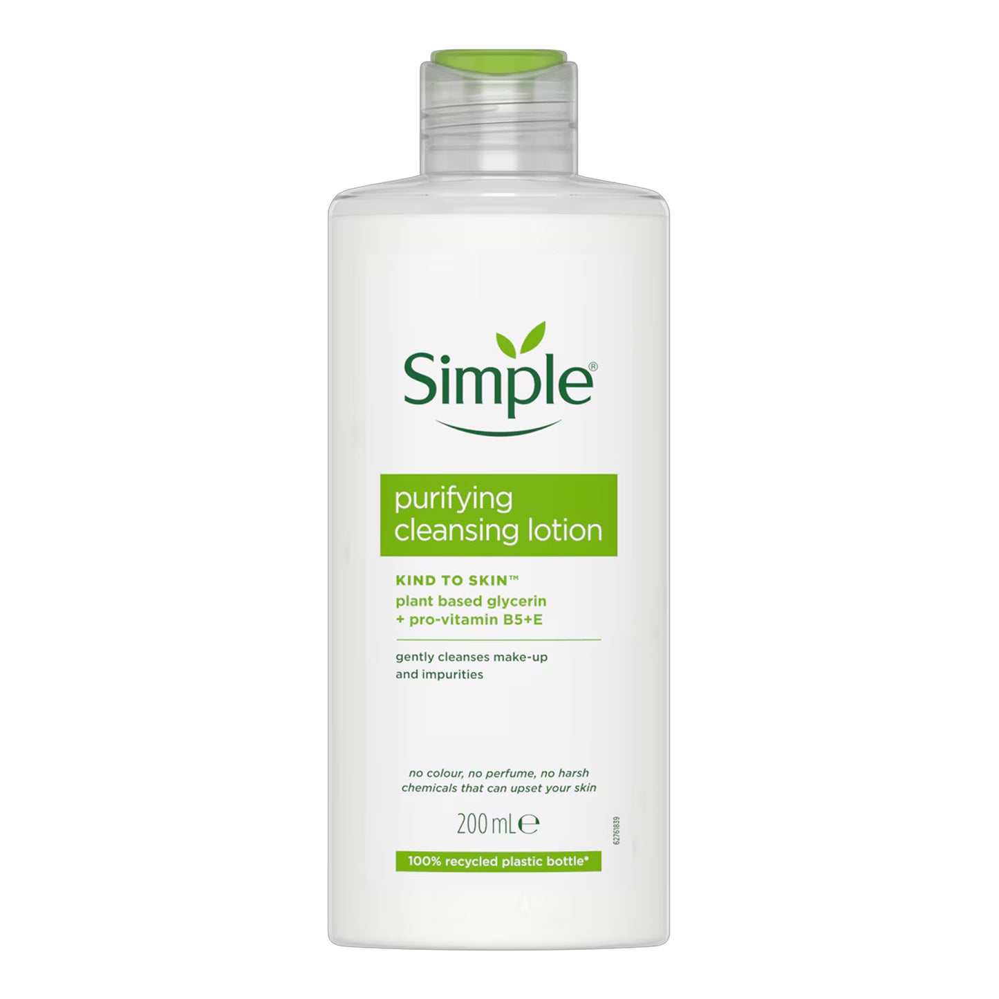 Simple - Kind To Skin Purifying Cleansing Lotion With Plant Based Glycerin + Pro-Vitamin B5+E - 200ml (Poland)