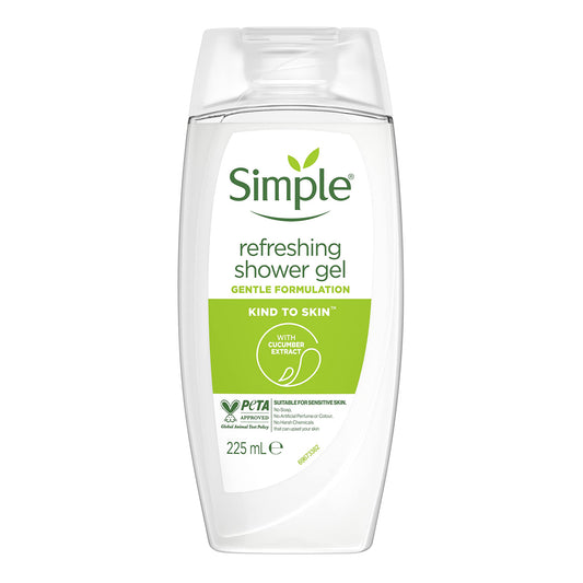 SIMPLE - KIND TO SKIN REFRESHING SHOWER GEL WITH CUCUMBER EXTRACT - 225ML