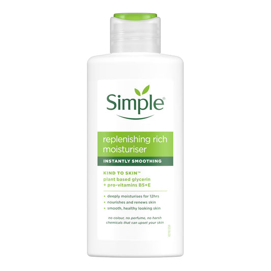 Simple - Kind To Skin Replenishing Rich Moisturizer With Plant Based Glycerin + Pro-Vitamins B5+E - 125ml (Hungary)