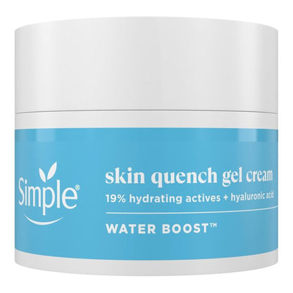 Simple - Water Boost Skin Quench Gel Cream With 19% Hydrating Actives + Hyaluronic Acid For Dry Or Dehydrated Skin, Including Sensitive - 50ml (Hungary)