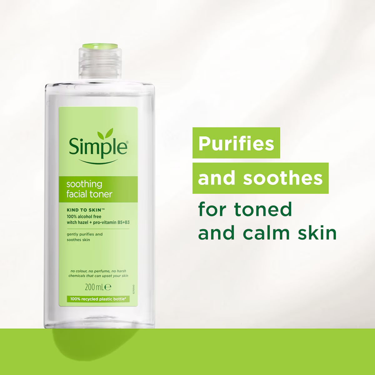 Simple - Kind To Skin 100% Alcohol Free Soothing Facial Toner With Vitamin B5 + Witch Hazel For All Skin Types - 200ml (Poland)