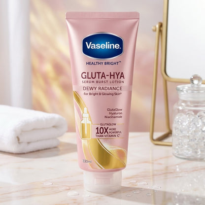 Vaseline - Healthy Bright Gluta-HYA Dewy Radiance Serum Burst Lotion With Gluta Glow, Hyaluron & Niacinamide - 330ml (Thailand)