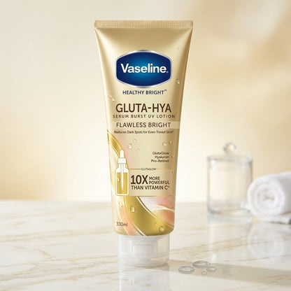 Vaseline - Healthy Bright Gluta-HYA Flawless Bright Serum Burst UV Lotion With Gluta Glow, Hyaluron & Pro-Retinol - 330ml (Thailand)