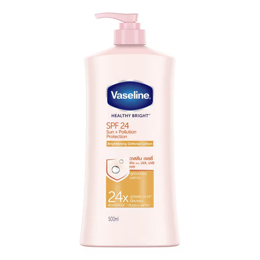 VASELINE - HEALTHY BRIGHT SUN + POLLUTION PROTECTION SPF 24 PA++ BRIGHTENING DEFENSE LOTION - 500ML
