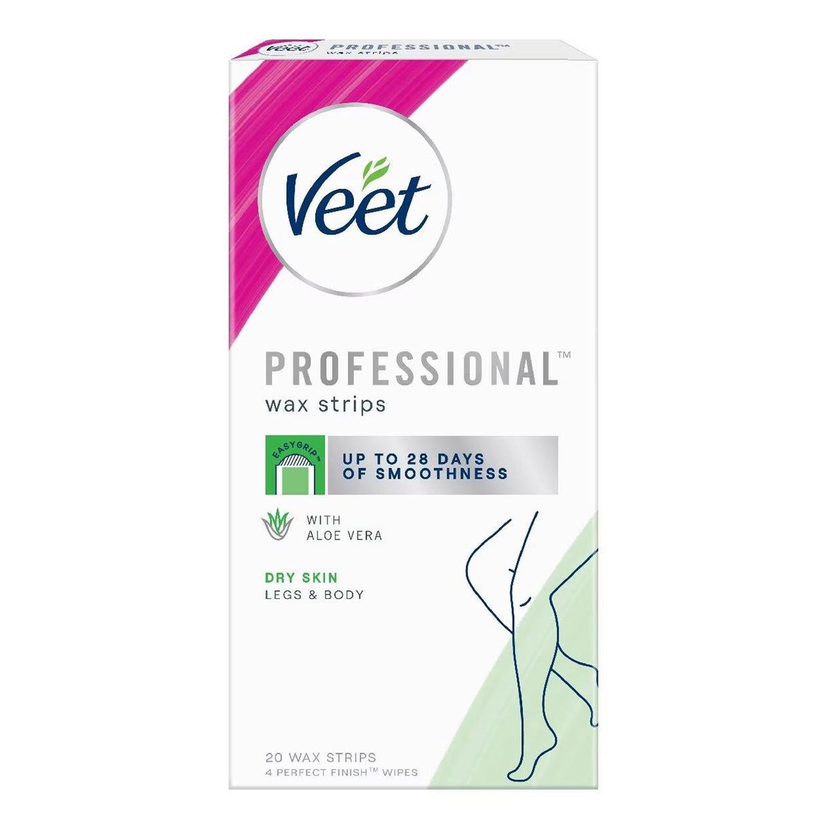 Veet - Professional Wax Strips With Aloe Vera For Dry Skin - 20 Wax Strips (France)