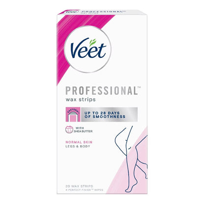 Veet - Professional Wax Strips Shea Butter For Normal Skin - 20 Wax Strips (France)