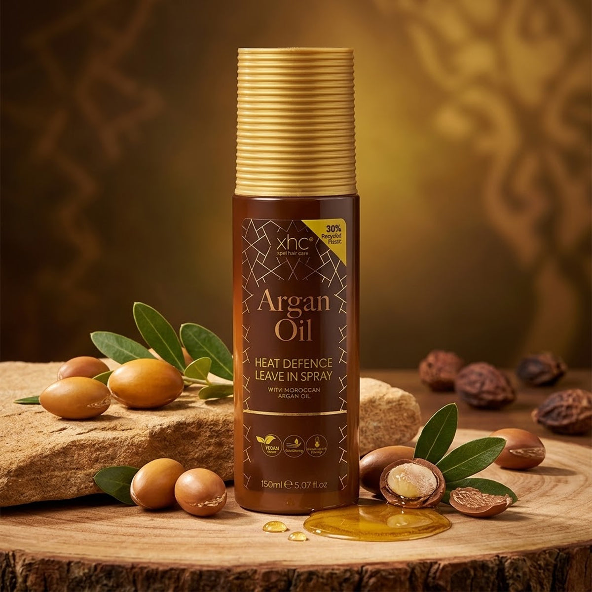Xpel Hair Care - Argan Oil Heat Defense Leave In Spray With Moroccan Argan Oil Extract - 150ml (PRC)
