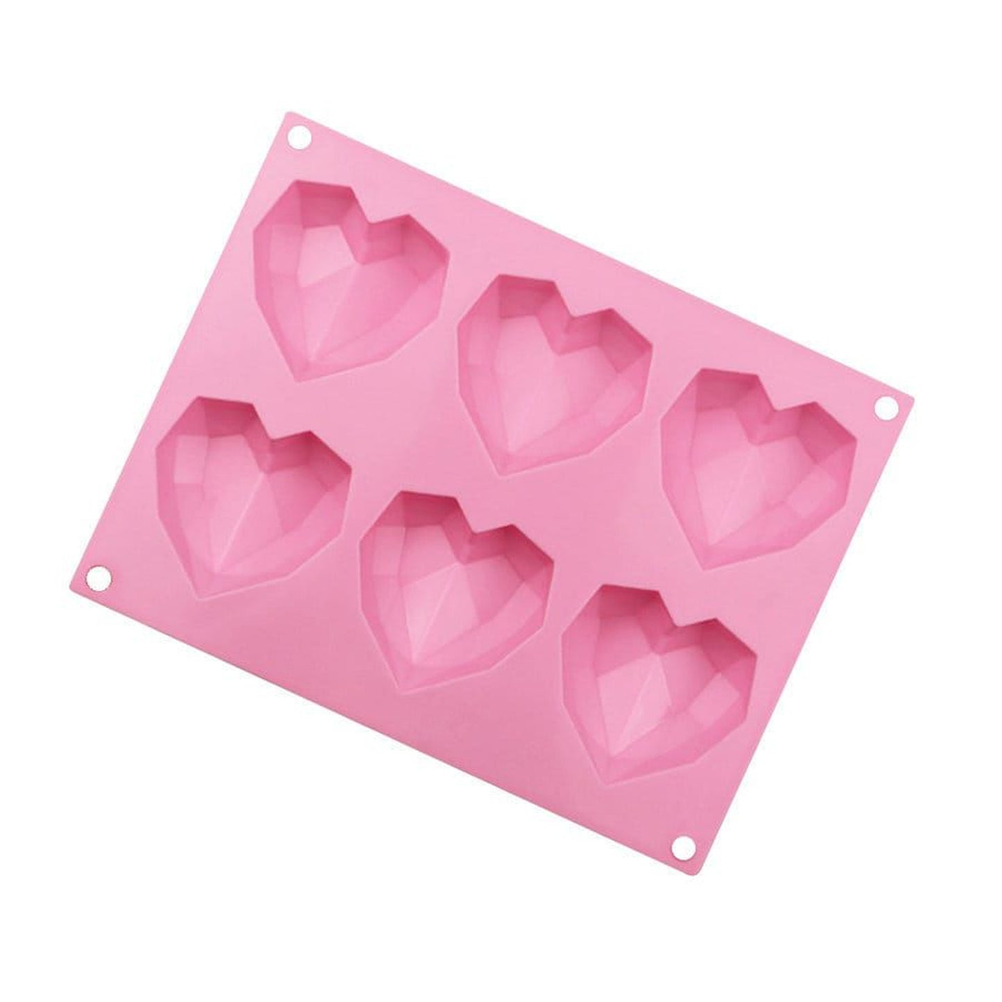 6 HOLE SILICONE 3D LOVE HEART SHAPE CAKE/CHOCOLATE MOLD