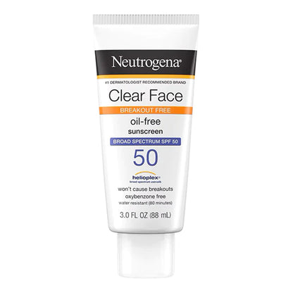 Neutrogena - Clear Face Breakout-Free Oil-Free Oxybenzone-Free Water Resistant Sunscreen Broad Spectrum SPF 50 - 88ml (Canada)