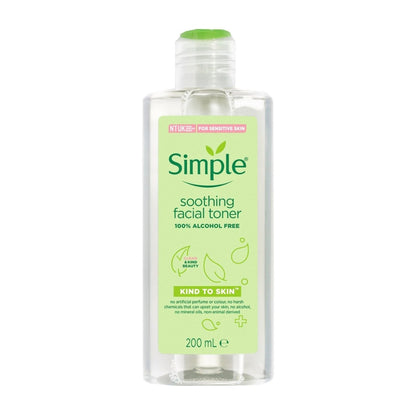 Simple - Kind To Skin 100% Alcohol Free Soothing Facial Toner With Vitamin B5 + Witch Hazel For All Skin Types - 200ml (Poland)