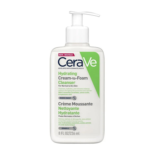 CERAVE - HYDRATING CREAM-TO-FOAM CLEANSER FOR NORMAL TO DRY SKIN - 236ML