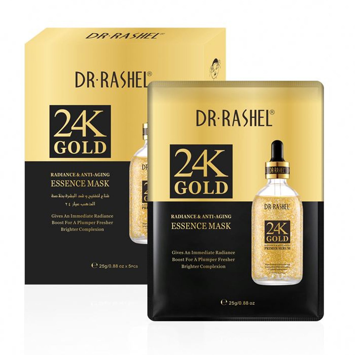 DR. RASHEL - 24K GOLD RADIANCE & ANTI-AGEING ESSENCE MASK (5 SHEETS)