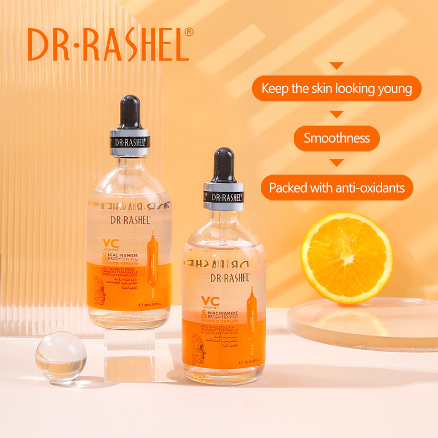 DR. RASHEL - VITAMIN C & NIACINAMIDE BRIGHTENING PRIMER SERUM - 100ML