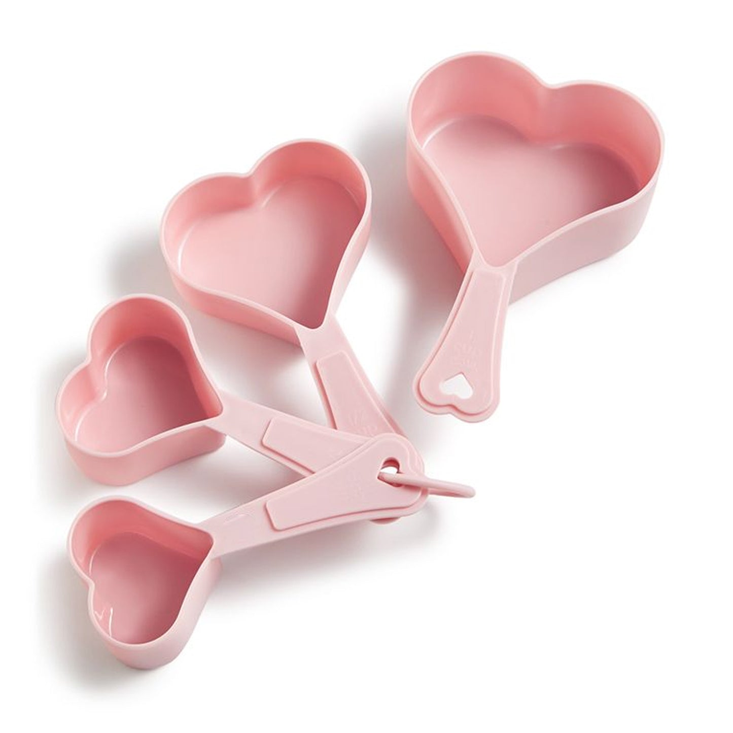 4 IN 1 HEART SHAPED PLASTIC MEASURING CUP SET