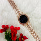 WOMEN'S LED TOUCH WATCH WITH ROSE GOLD METAL STRAP