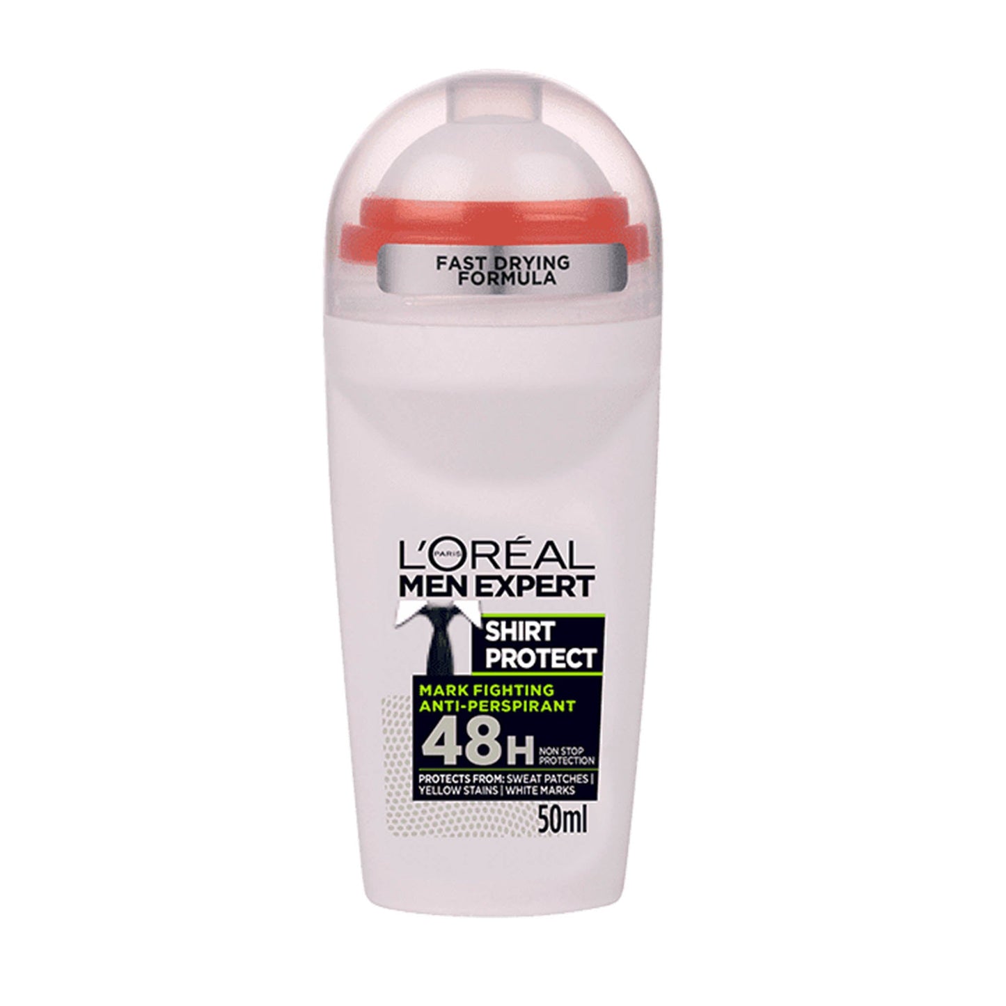 L'OREAL PARIS MEN EXPERT - SHIRT PROTECT MARK FIGHTING 48H ANTI-PERSPIRANT DEODORANT ROLL ON - 50ML