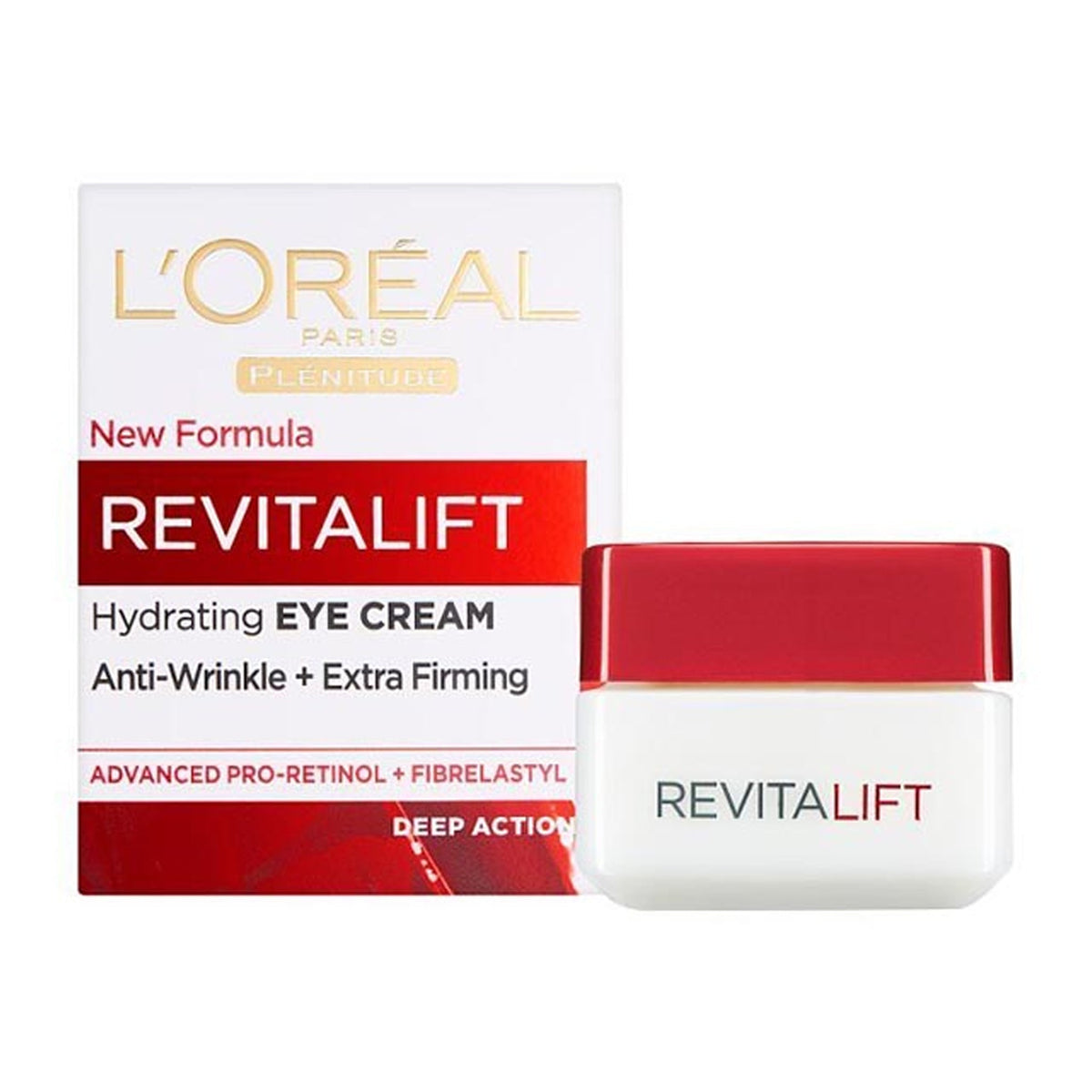 L'Oreal Paris - Revitalift Hydrating Eye Cream With Pro Retinol + Fibrelastyl - 15ml (Germany)