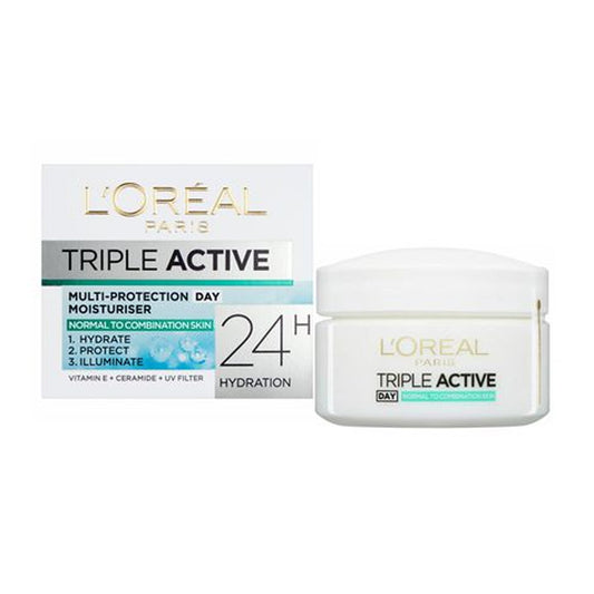 L'OREAL PARIS - TRIPLE ACTIVE MULTI-PROTECTION MOISTURE DAY CREAM FOR NORMAL TO COMBINATION SKIN - 50ML