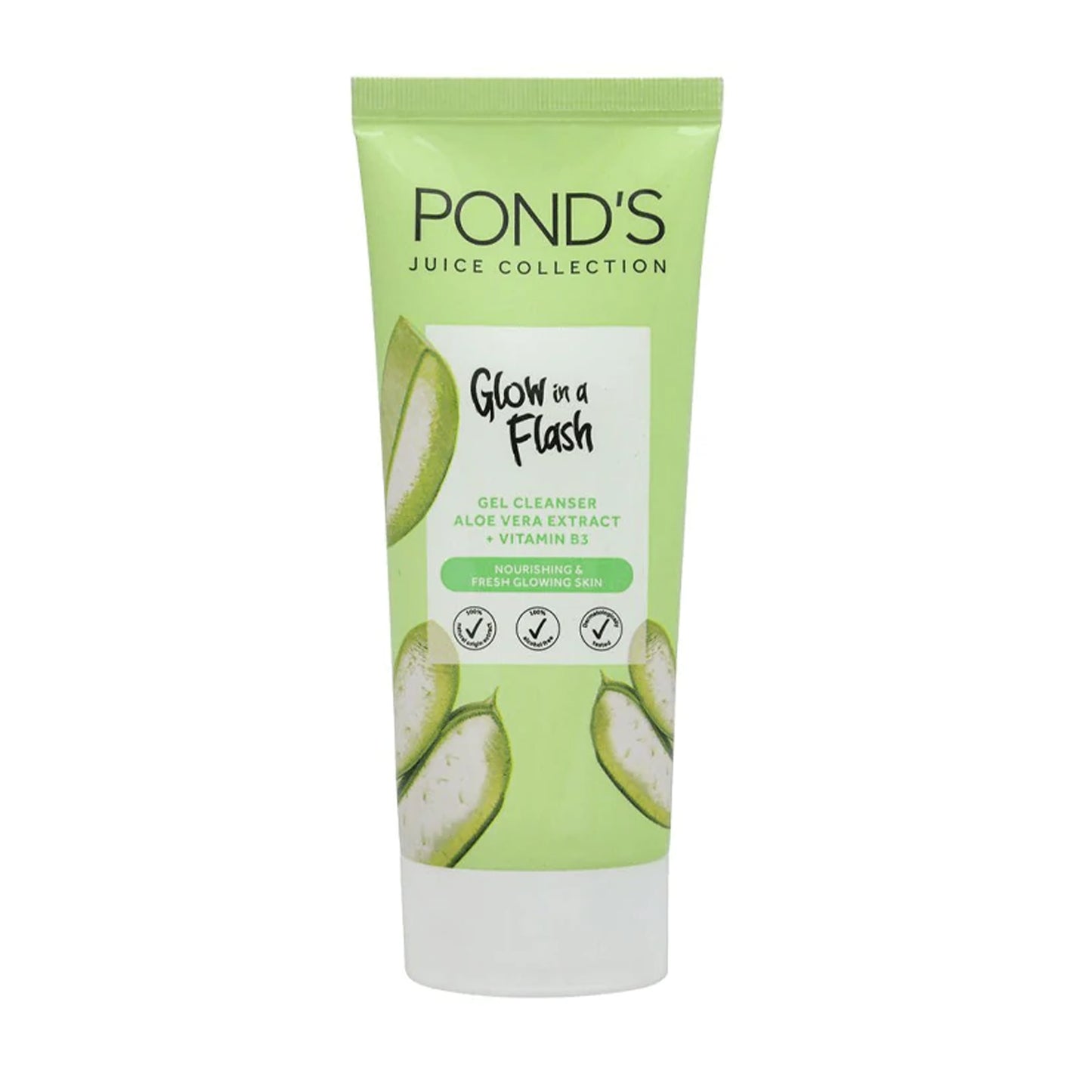 POND'S - JUICE COLLECTION GLOW IN A FLASH ALOE VERA EXTRACT+VITAMIN B3 GEL CLEANSER - 100ML