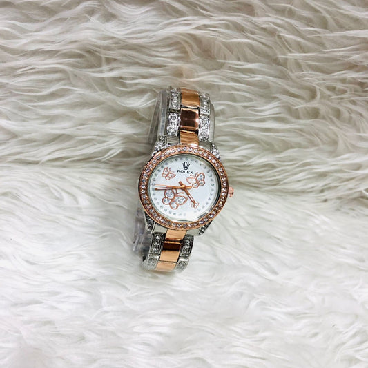 ROLEX - WOMEN'S WATCH WITH ROSE GOLD & SILVER METAL STRAP