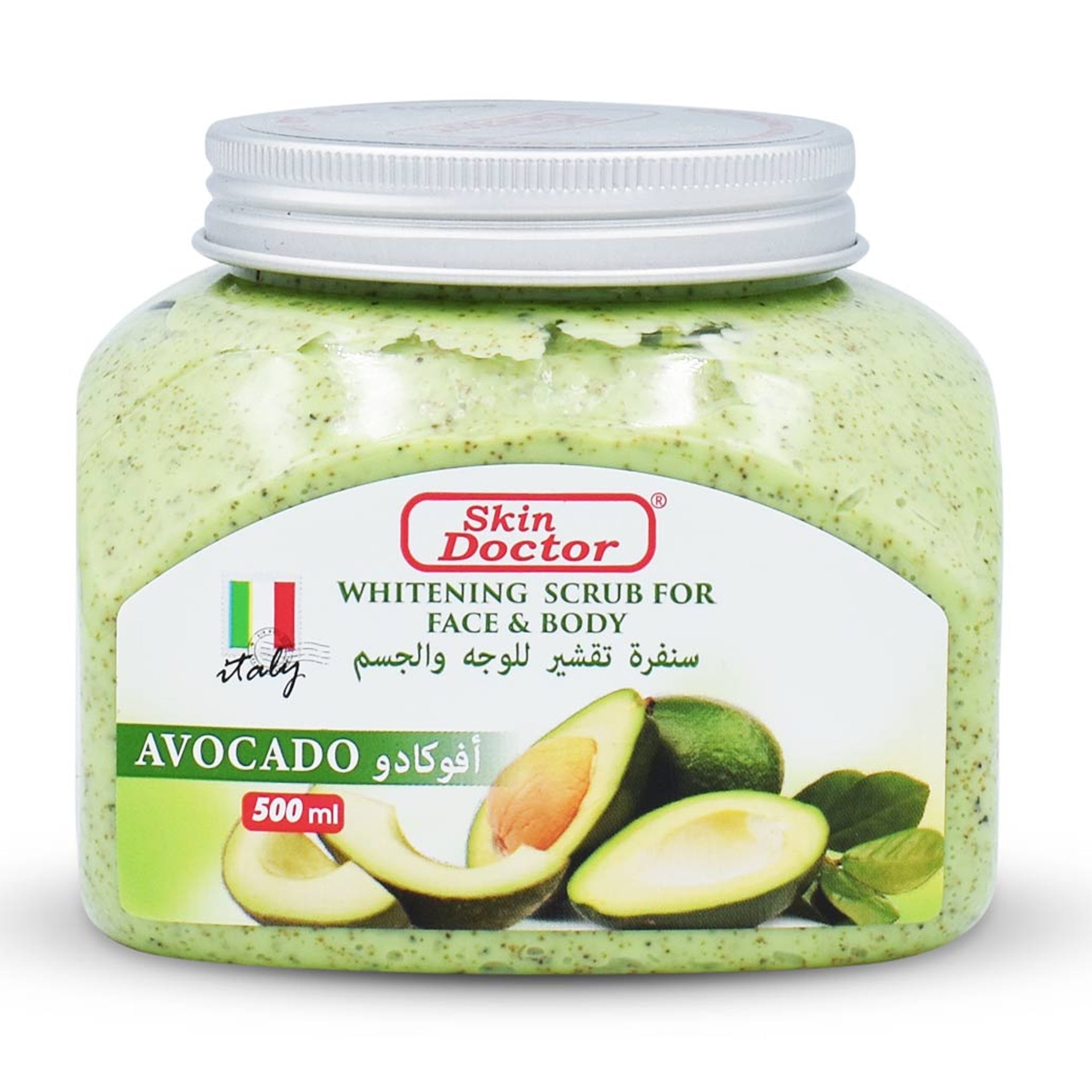 SKIN DOCTOR AVOCADO WHITENING SCRUB FOR FACE BODY 500G SUGARI