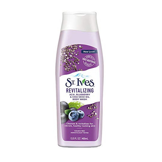 ST. IVES - ACAI, BLUEBERRY & CHIA SEED OIL REVITALIZING BODY WASH - 400ML