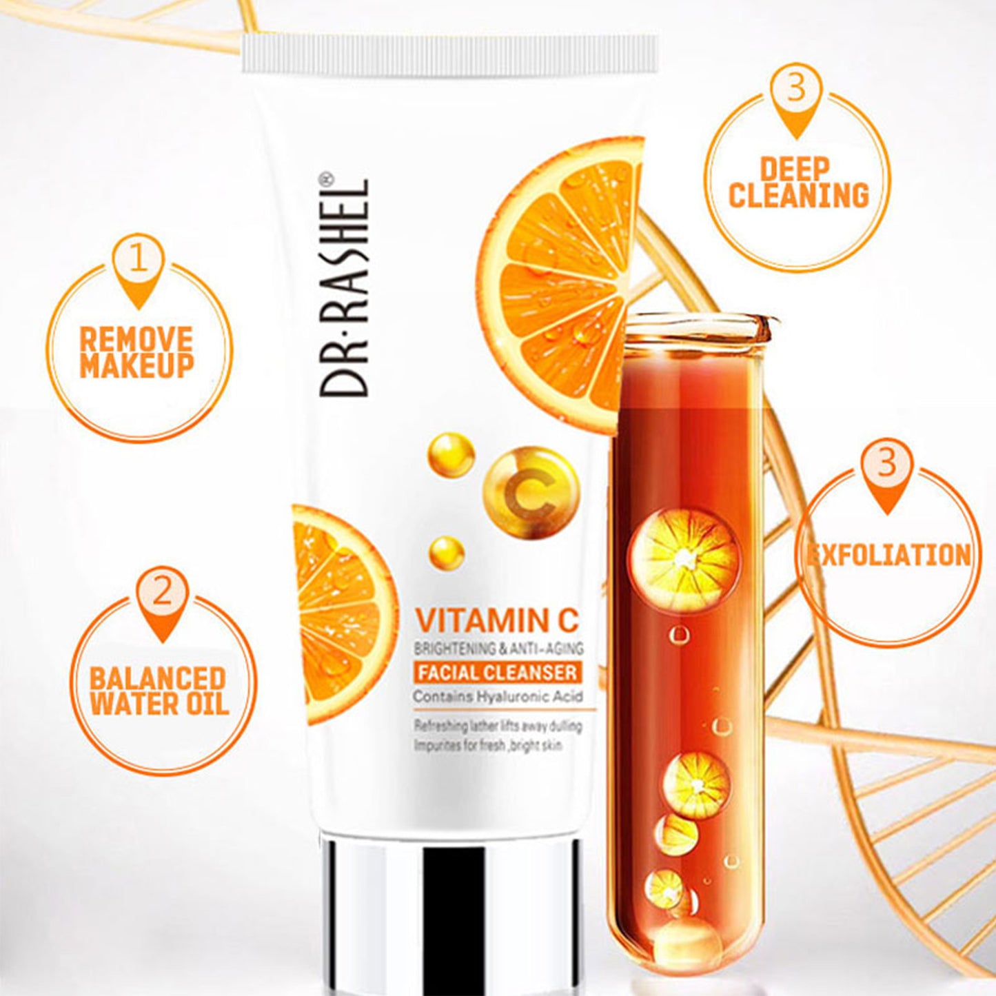 DR. RASHEL - VITAMIN C BRIGHTENING & ANTI-AGEING FACIAL CLEANSER - 80ML